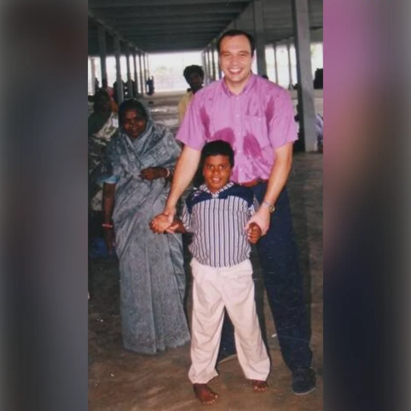 Jack with the healed boy in Chennai, India
