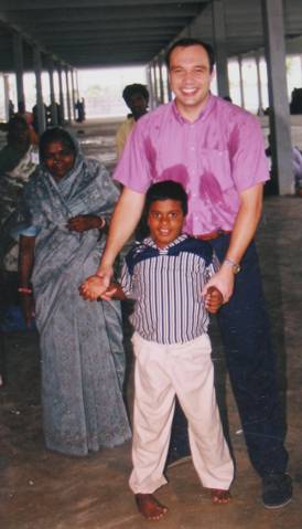 Jack with the healed boy in Chennai, India